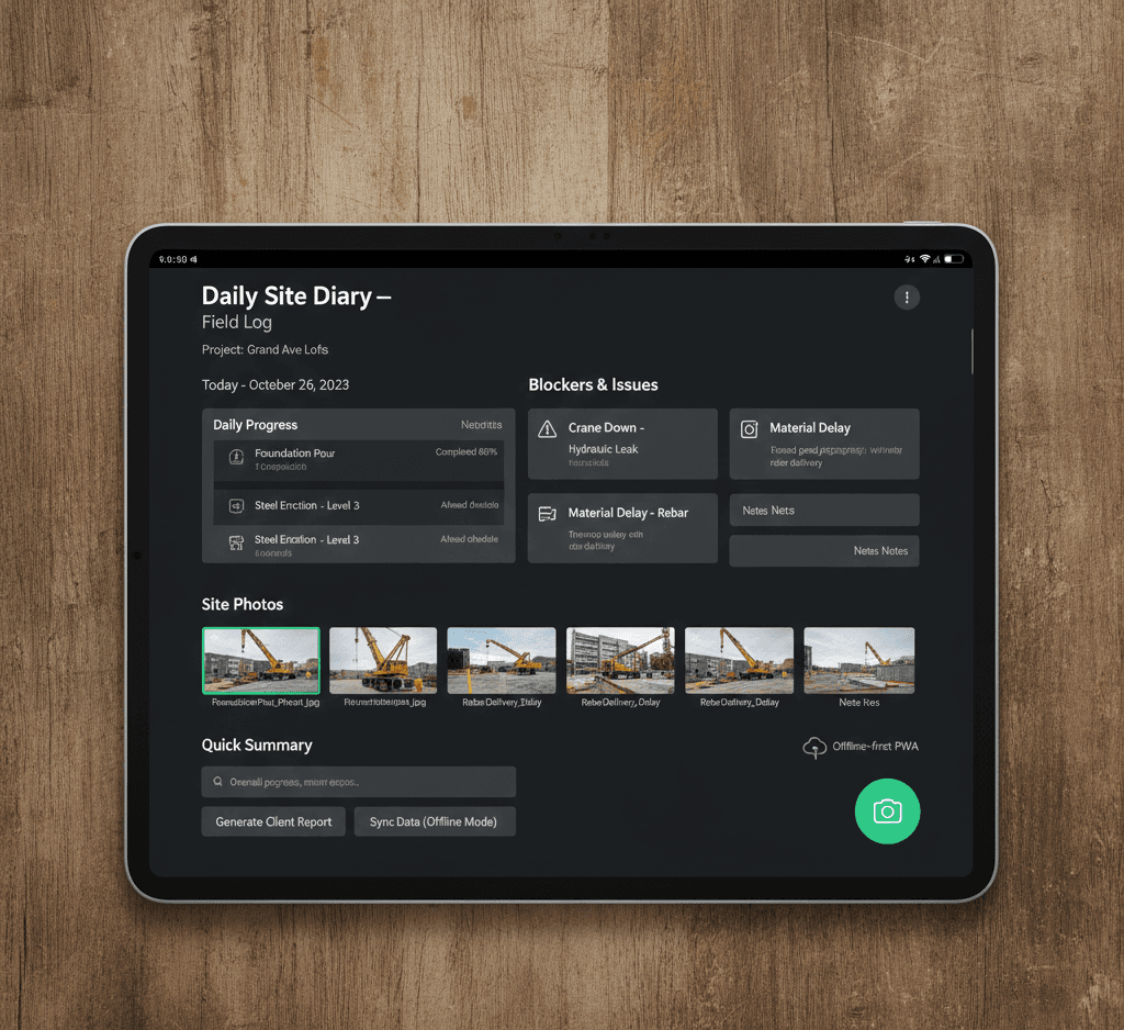 Daily Site Diary - Field Log