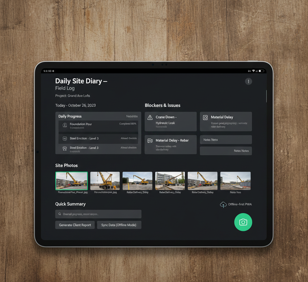 Daily Site Diary - Field Log